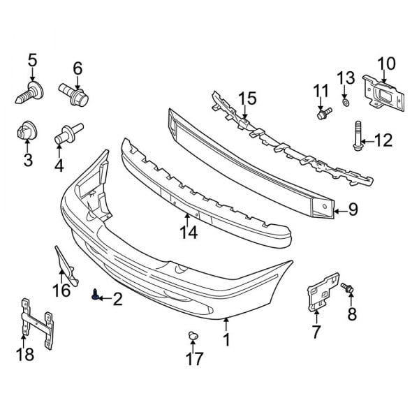 Volvo OE 986166 - Front Bumper Cover Screw