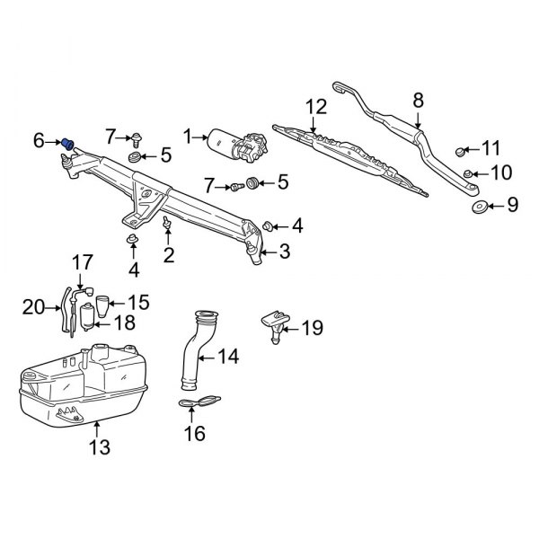 Windshield Wiper Linkage Bushing