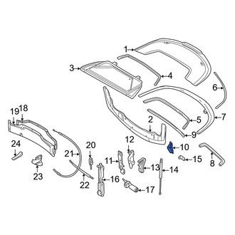 Volvo OE - Left Convertible Top Stowage Compartment Lid Bracket