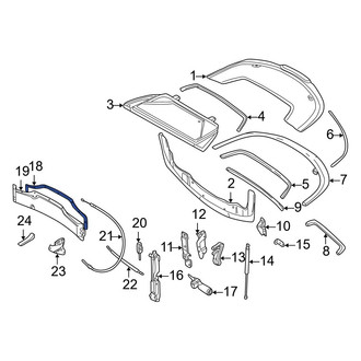 Volvo OE - Convertible Top Stowage Compartment Lid Extension Weatherstrip