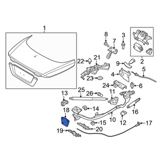 Volvo OE - Left Deck Lid Release Cable Bracket