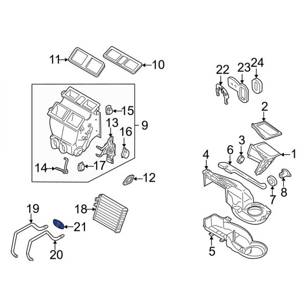 HVAC Heater Core Grommet