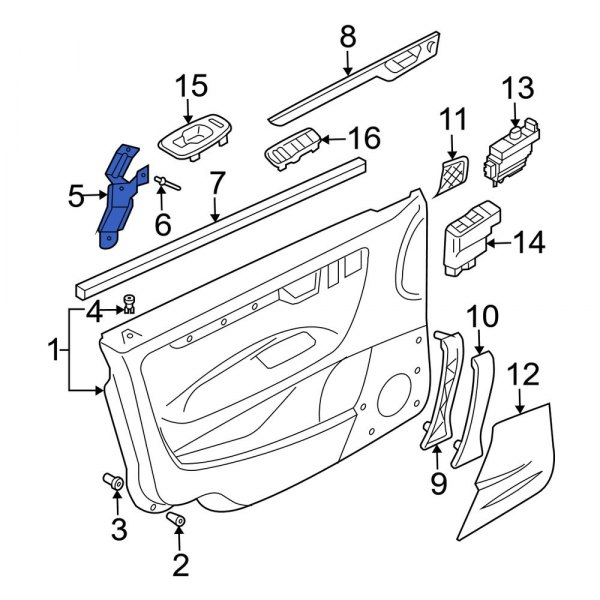 Door Interior Trim Panel Bracket