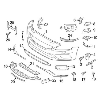 Volvo OE - Front Bumper & Grille - Bumper & Components (Bumper Cover & Trim), (T6 Polestar / T6 R-Design / T6 R-Design Platinum)