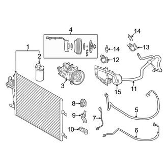 Volvo OE - Air Conditioner & Heater - Condenser, Compressor & Lines (T6)