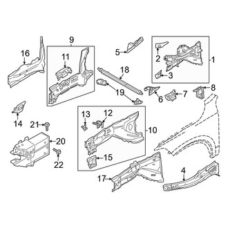 Volvo OE - Fender - Structural Components & Rails (T8 Recharge Inscription / T8 Recharge Polestar / T8 Recharge R-Design / T8 Recharge R-Design Expression)