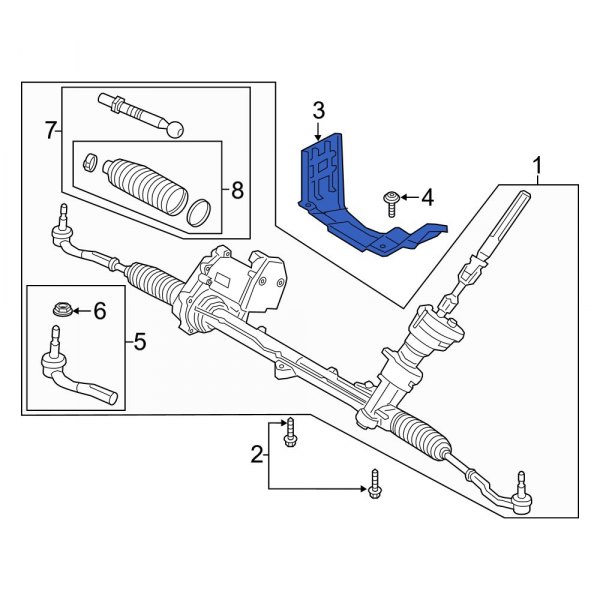 Rack and Pinion Heat Shield