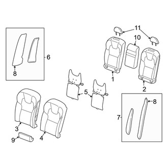 Volvo OE - Seats & Tracks - Rear Seat Components (Seat Back Components, Trim & Components), (T5 R-Design / T6 R-Design / T8 Polestar / T8 R-Design)