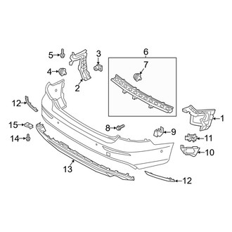 Volvo OE - Rear Bumper - Bumper & Components (W/O Bright Theme, W/O Integrated Pipes, Trim & Brackets), (T5 Inscription / T5 Momentum / T6 Inscription / T6 Momentum / T8 Inscription / T8 Polestar)
