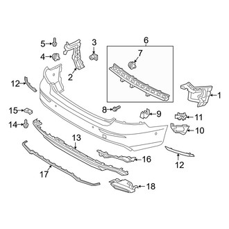 Volvo OE - Rear Bumper - Bumper & Components (Dark Theme, Trim & Brackets), (T5 R-Design / T6 R-Design / T8 R-Design)