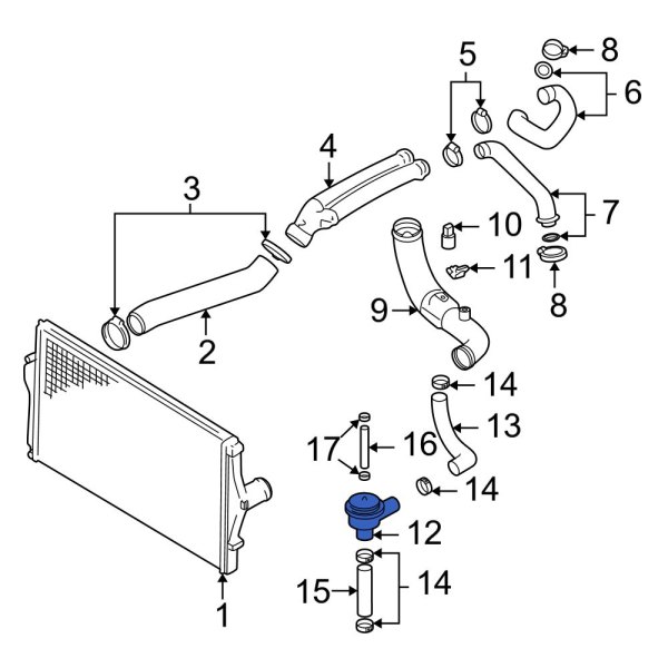 Volvo OE 1275883 Turbocharger Boost Pressure Relief Valve