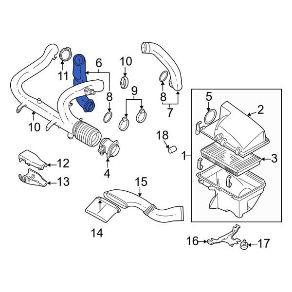 Engine Air Intake Hose