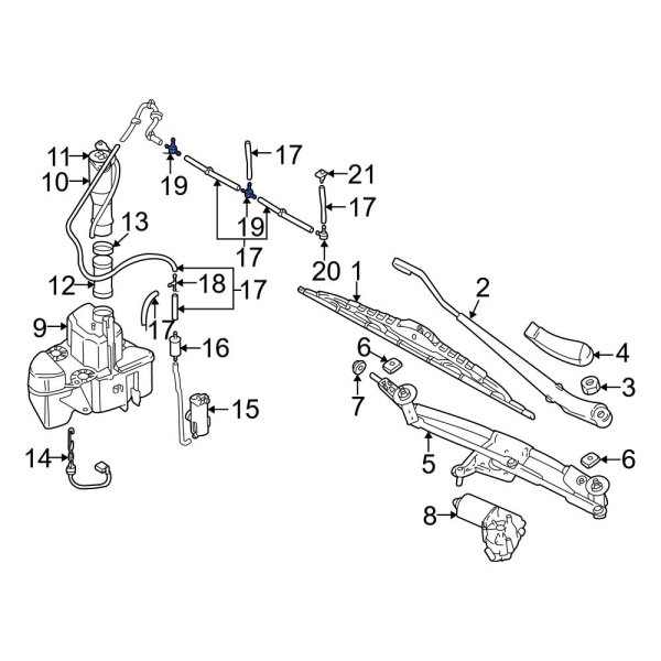 Windshield Washer Hose Connector