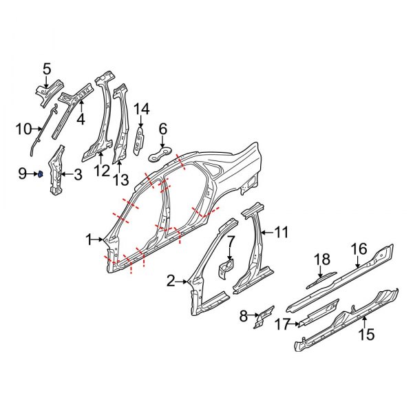 Body A-Pillar Reinforcement Anchor Plate