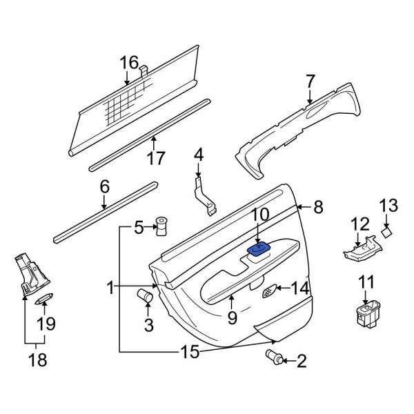 Door Window Switch Bezel