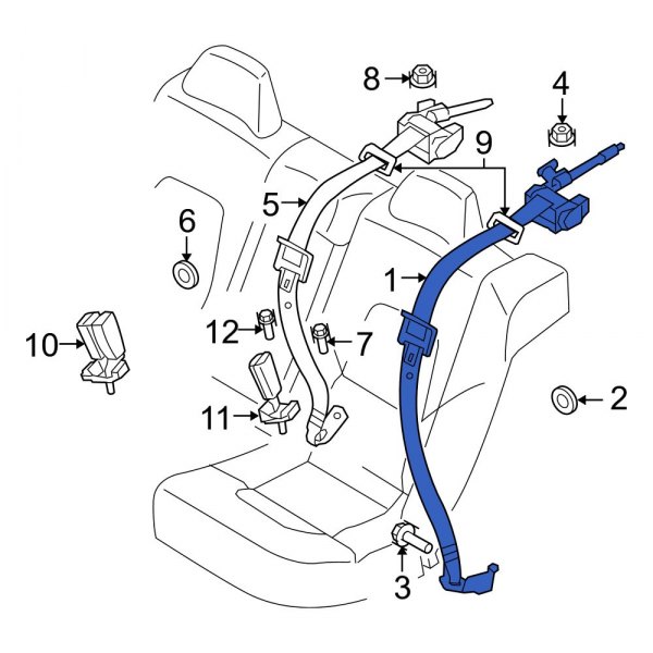 Seat Belt Lap and Shoulder Belt