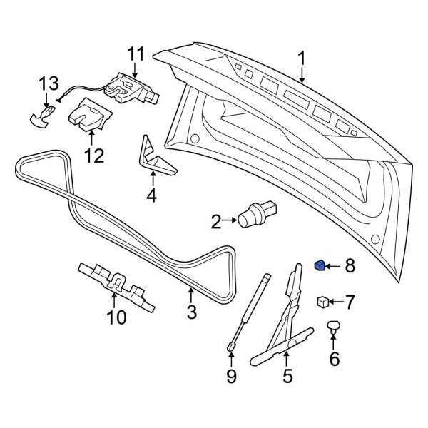 Deck Lid Stop Buffer Clip