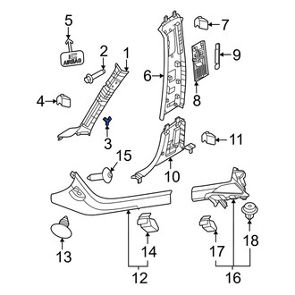 Volvo OE - Upper Body B-Pillar Trim Panel Clip