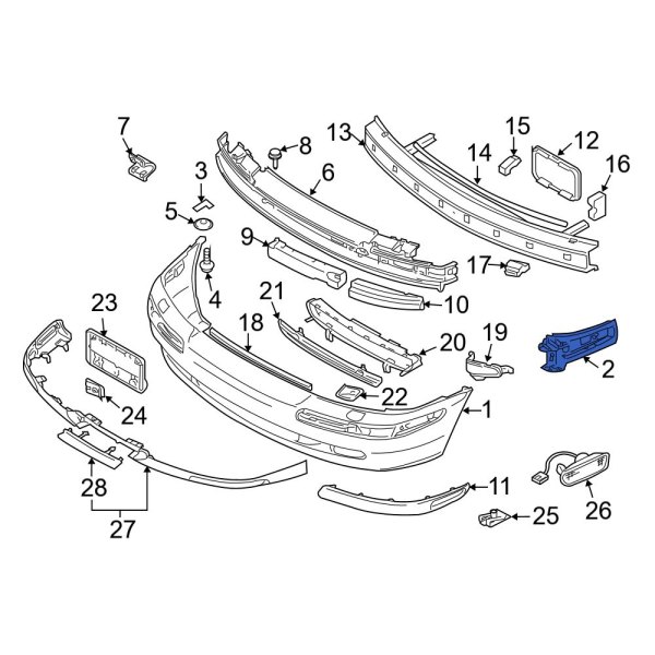 Bumper Cover Support Rail