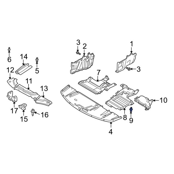 Radiator Support Splash Shield Clip