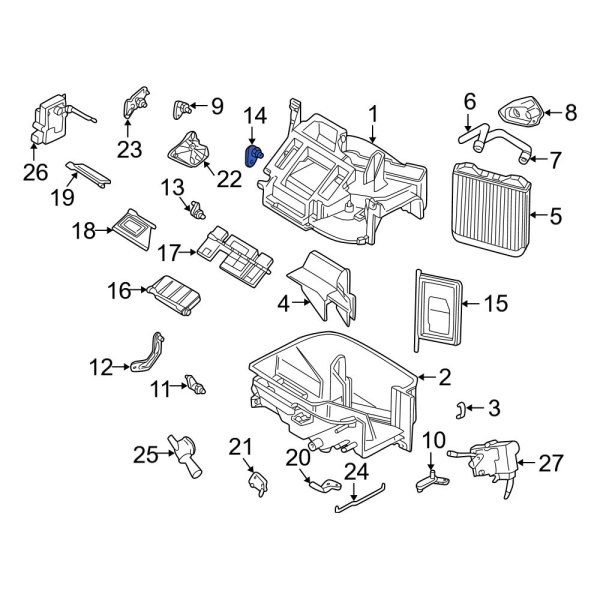 HVAC Heater Mode Door Lever