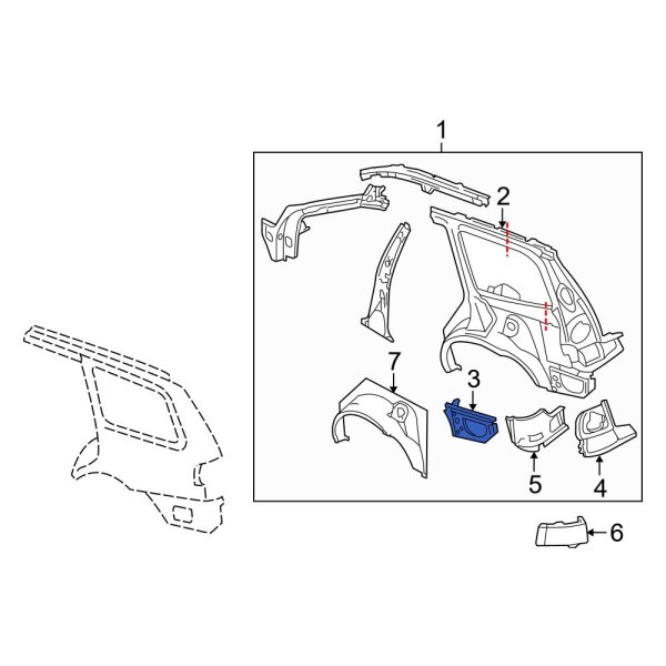 Quarter Panel Reinforcement Bracket