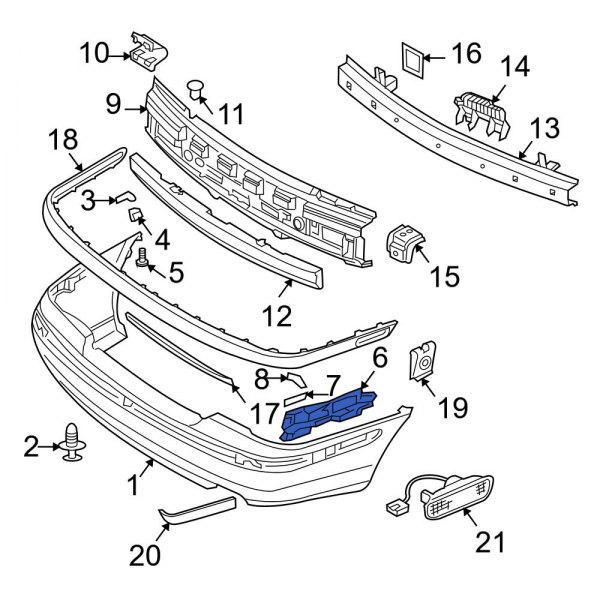 Bumper Cover Support Rail