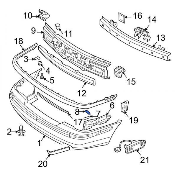 Bumper Cover Support Rail Screw