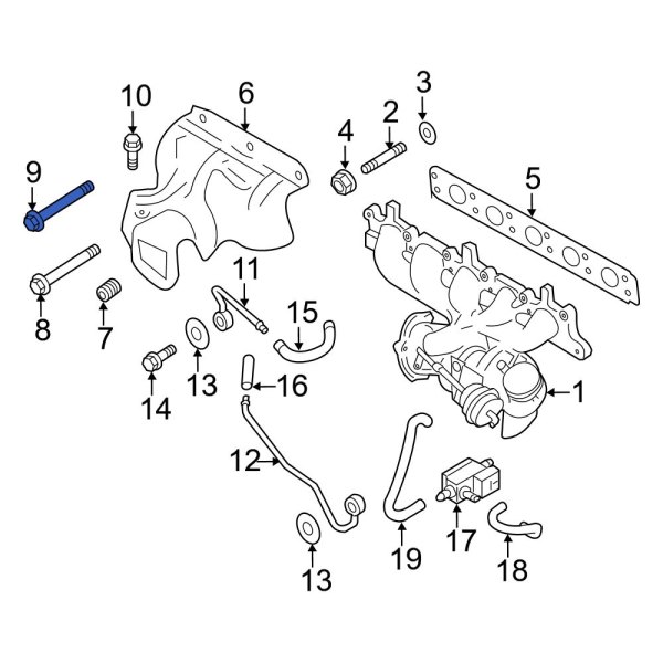 Turbocharger Mount Heat Shield Bolt