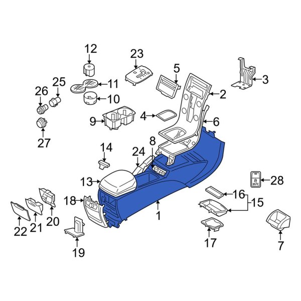 Volvo OE 39883568 Front Center Center Console