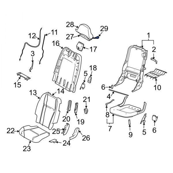 Folding Seat Latch Release Handle