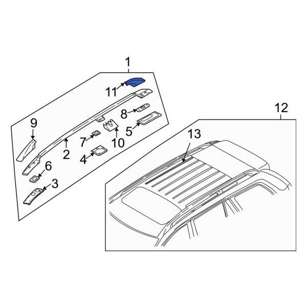 Roof Luggage Carrier Side Rail Cap