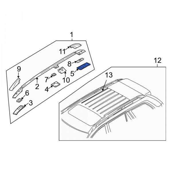 Roof Luggage Carrier Side Rail Grommet