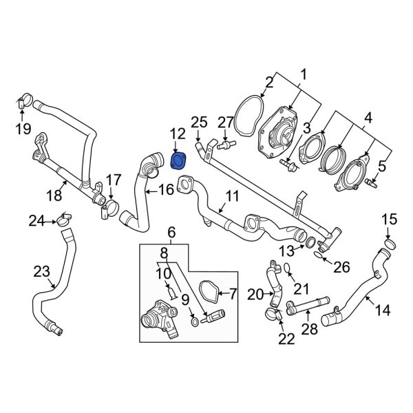 Volvo OE 30650776 Engine Coolant Pipe Gasket