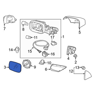 Volvo OE - Front Right Door Mirror Glass