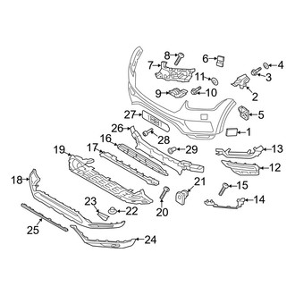 Volvo OE - Front Bumper - Bumper & Components (Trim & Brackets), (T5 Momentum / T6 Inscription / T6 Momentum / T8 Excellence / T8 Inscription / T8 Momentum)