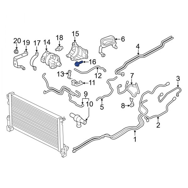 Drive Motor Inverter Cooler Water Pump Bolt