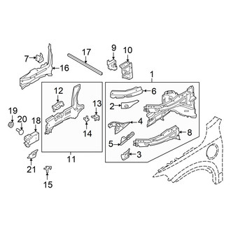 Volvo OE - Fender - Structural Components & Rails (T8 Excellence / T8 Inscription / T8 Momentum / T8 R-Design)