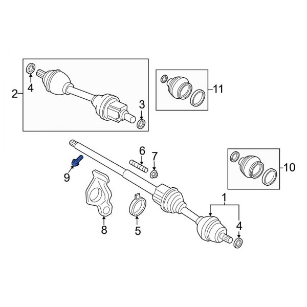 CV Axle Shaft Carrier Bearing Bolt