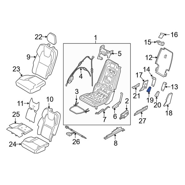 Seat Back Recliner Adjustment Mechanism Cover Cap