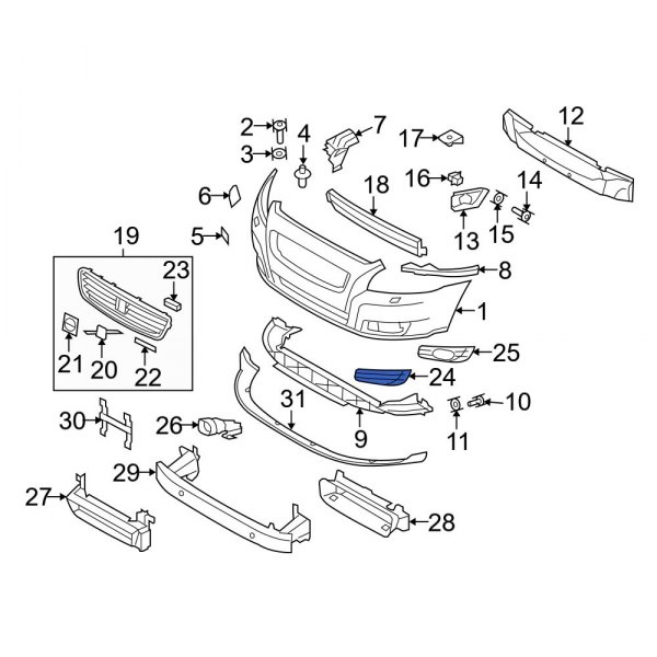 Bumper Cover Spacer Panel