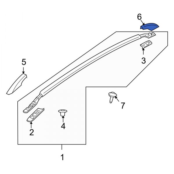 Roof Luggage Carrier Side Rail Cap