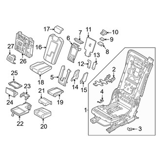 Volvo OE - Seats & Tracks - Rear Seat Components (2nd Row, 7 Seat Option, Inner Seat Components)
