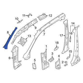 Volvo OE - Left Upper Inner Body A-Pillar Reinforcement
