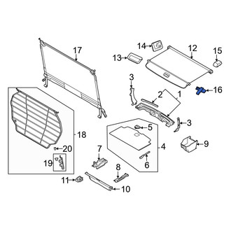 Volvo OE - Left Cargo Cover Bracket
