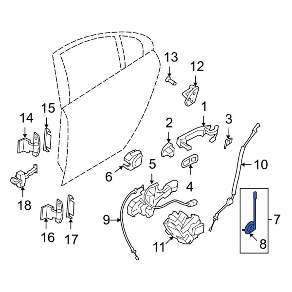 Door Lock Operating Rod Seal