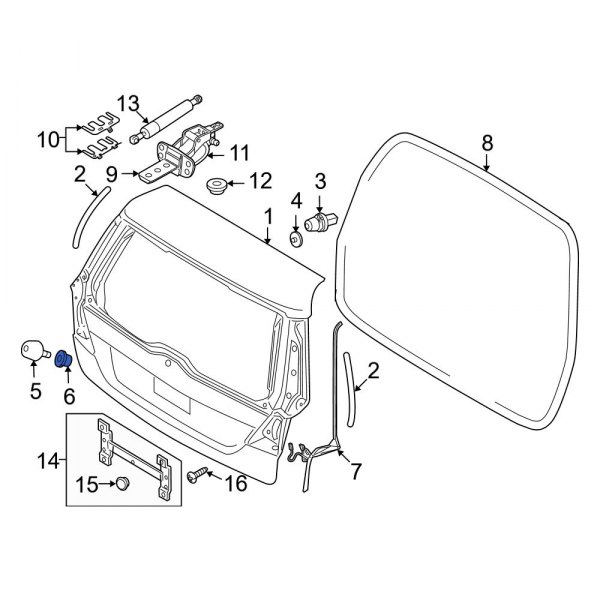 Liftgate Bumper Stop Nut