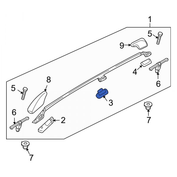 Roof Luggage Carrier Side Rail Grommet