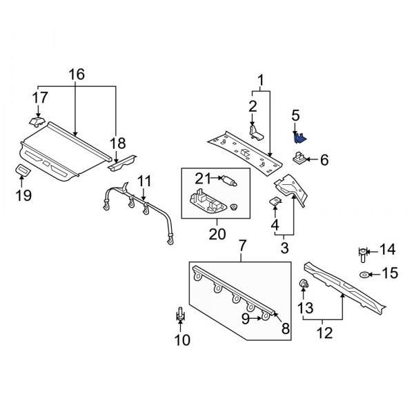 Body D-Pillar Trim Panel Clip