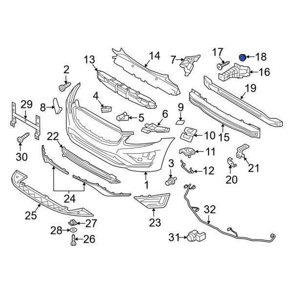 Bumper Impact Bar Nut